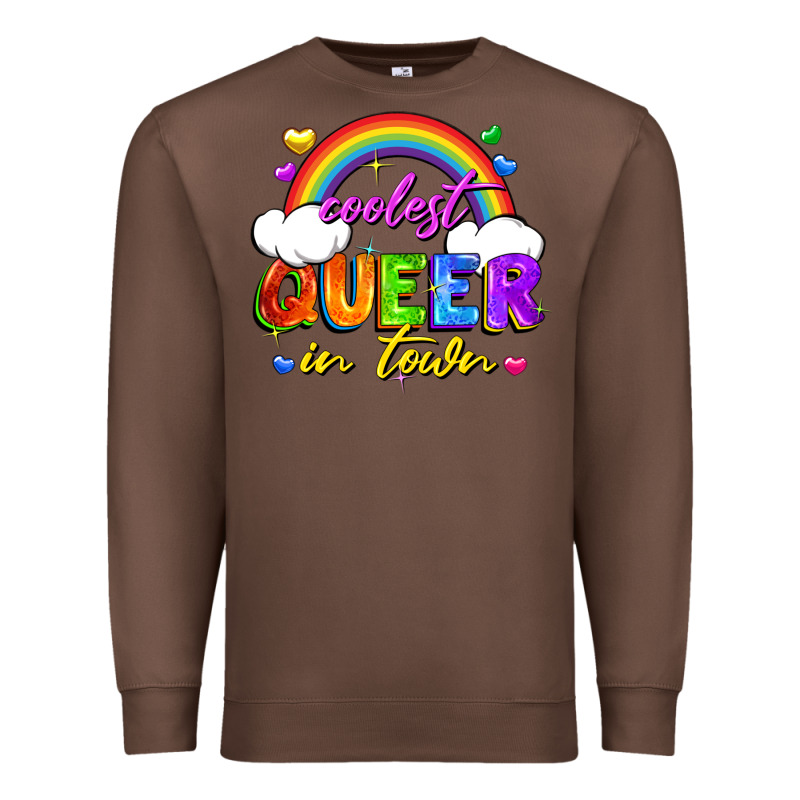 Coolest Queer In Town Premium Sweatshirt by FaDigitalArtStudio | Teevron