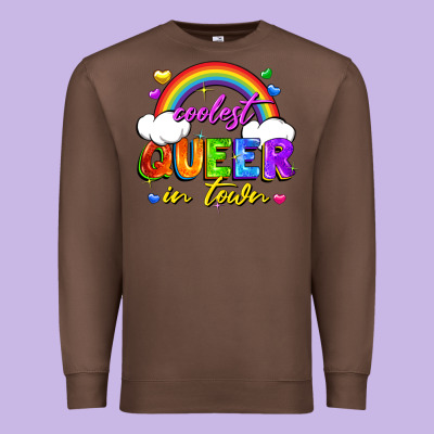 Coolest Queer In Town Premium Sweatshirt Designed By Fadigitalartstudio