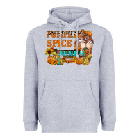Heather Grey Pumpkin Spice Junkie Heavyweight Hoodie - FaDigitalArtStudio