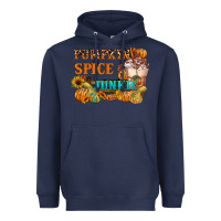 Navy Pumpkin Spice Junkie Heavyweight Hoodie - FaDigitalArtStudio