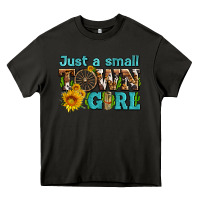 Asphalt just a small town girl with sunflowers and money Heavy Core Tee - AdoDesignShop