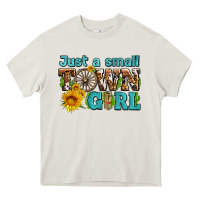 Just A Small Town Girl With Sunflowers And Money Heavy Core Tee | Teevron