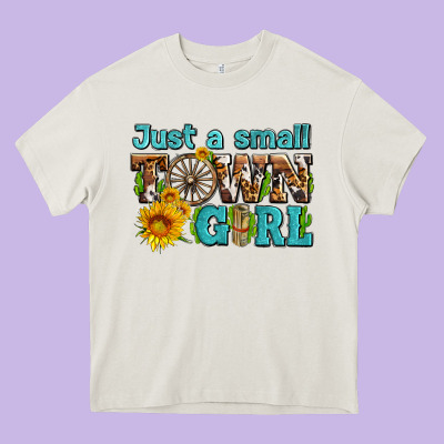 Just A Small Town Girl With Sunflowers And Money Heavy Core Tee Designed By Adodesignshop