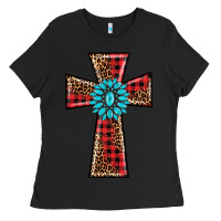 Black christmas cross Ladies Tee - BarkalooDesign