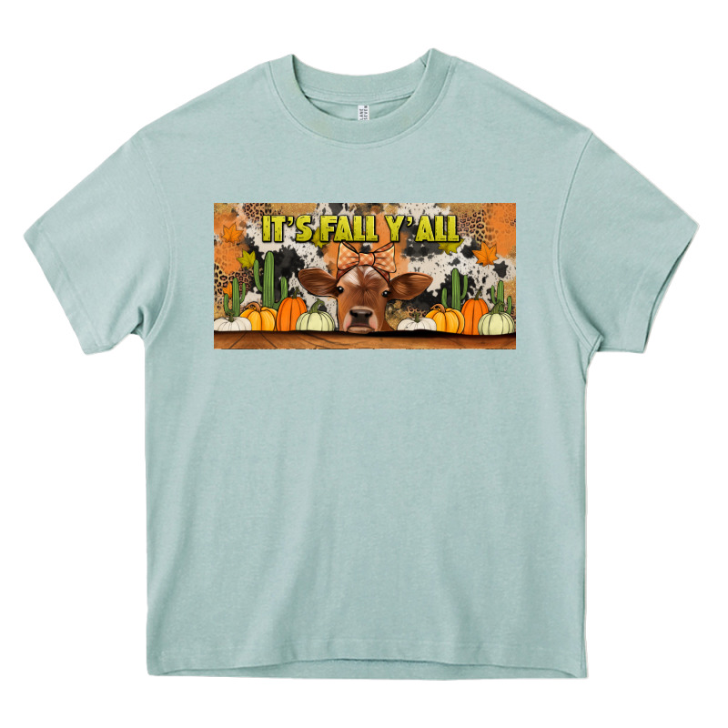 It's Fall Y'all Cow Heavy Core Tee by Jasminsmagicworld | Teevron