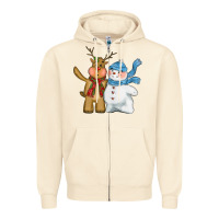 Sandshell christmas reindeer snowman Zipper Hoodie - CowGirlArtShop
