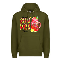Army Green sweet summer time waterolor Premium Hoodie - CowCowDesign
