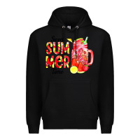 Black sweet summer time waterolor Premium Hoodie - CowCowDesign