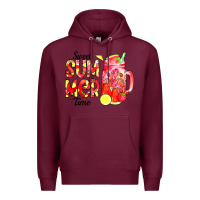 Burgundy sweet summer time waterolor Premium Hoodie - CowCowDesign