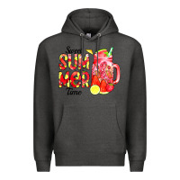 Charcoal Heather sweet summer time waterolor Premium Hoodie - CowCowDesign