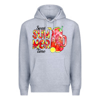 Heather Grey sweet summer time waterolor Premium Hoodie - CowCowDesign
