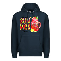 Navy sweet summer time waterolor Premium Hoodie - CowCowDesign