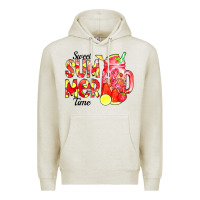 Oatmeal Heather sweet summer time waterolor Premium Hoodie - CowCowDesign