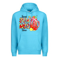 Ocean Blue sweet summer time waterolor Premium Hoodie - CowCowDesign