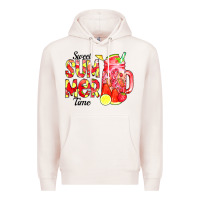 Pale Pink sweet summer time waterolor Premium Hoodie - CowCowDesign