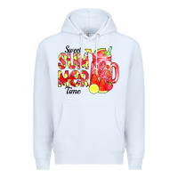 White sweet summer time waterolor Premium Hoodie - CowCowDesign