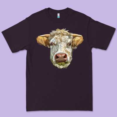 Charolais Bull Face Premium Tee Designed By Lillyallendesigns