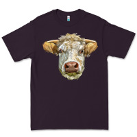 Plum Charolais bull face Premium Tee - LillyAllenDesigns