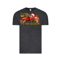 Vintage Black Tis' The Season Christmas Truck Vintage Tee - BundleAndBundleShop
