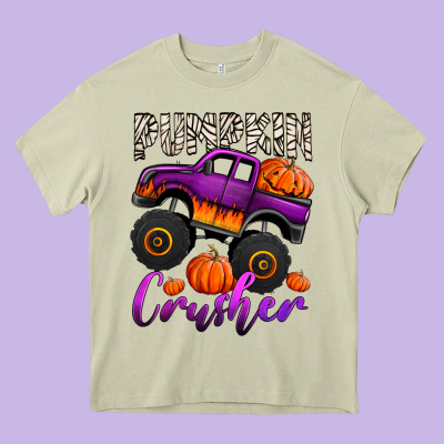 Pumpkin Crusher Monster Truck Heavy Core Tee Designed By Jasminsmagicworld