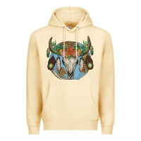 Pina Colada floral feather bull skull Premium Hoodie - JahusDesignShop