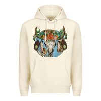 Sandshell floral feather bull skull Premium Hoodie - JahusDesignShop