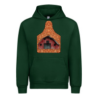 Forest Green Barn Earning Urban Hoodie - CowhideDigitalArt