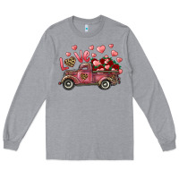 Heather Grey love truck with roses and leopard Long Sleeve Tee - RanaPortraitStore