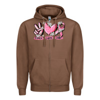 Chestnut peace love cure breast cancer Zipper Hoodie - CowGirlArtShop