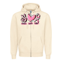 Sandshell peace love cure breast cancer Zipper Hoodie - CowGirlArtShop