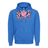 True Royal peace love cure breast cancer Zipper Hoodie - CowGirlArtShop