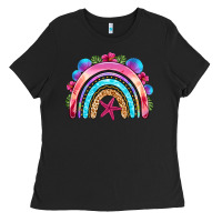 Black summer rainbow Ladies Tee - NancyCooperArtShop