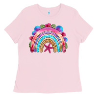 Bubblegum Pink summer rainbow Ladies Tee - NancyCooperArtShop