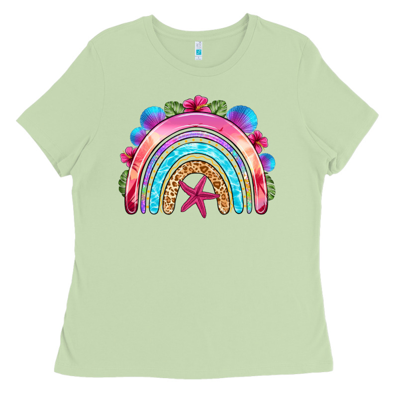 Summer Rainbow Ladies Tee by NancyCooperArtShop | Teevron