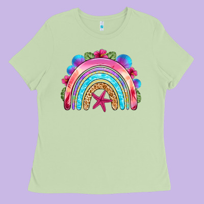 Summer Rainbow Ladies Tee Designed By Nancycooperartshop
