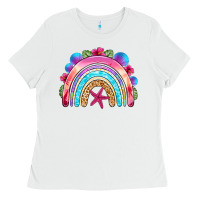 White summer rainbow Ladies Tee - NancyCooperArtShop