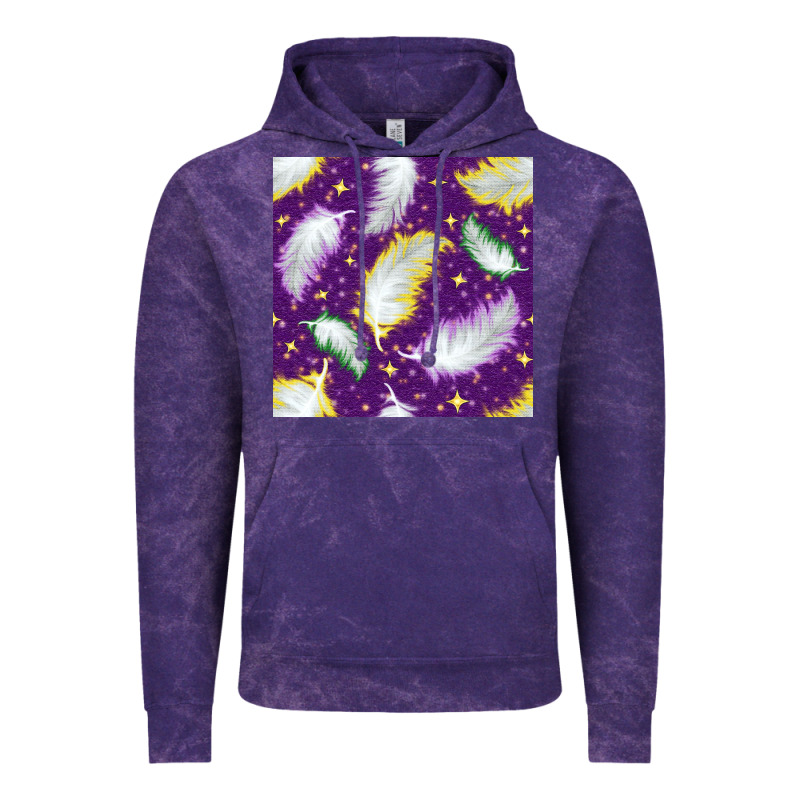 Mardi Gras Feathers Seamless Pattern Vintage Hoodie by BundleAndBundleShop | Teevron