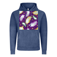 Vintage Denim Mardi Gras Feathers seamless pattern Vintage Hoodie - BundleAndBundleShop