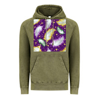 Vintage Olive Mardi Gras Feathers seamless pattern Vintage Hoodie - BundleAndBundleShop