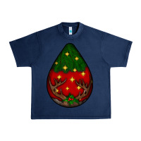 Navy Christmas  teardrop Urban Heavy Tee - BundleAndBundleShop