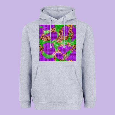 Mardi Gras Leopard Seamless Pattern Heavyweight Hoodie Designed By Fadigitalartstudio