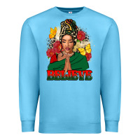 Ocean Blue believe black woman Premium Sweatshirt - FaDigitalArtStudio