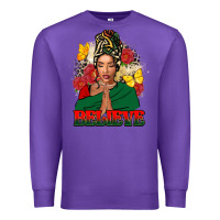 Purple believe black woman Premium Sweatshirt - FaDigitalArtStudio