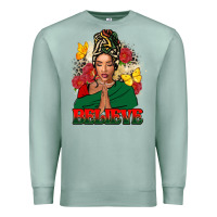 Seafoam believe black woman Premium Sweatshirt - FaDigitalArtStudio
