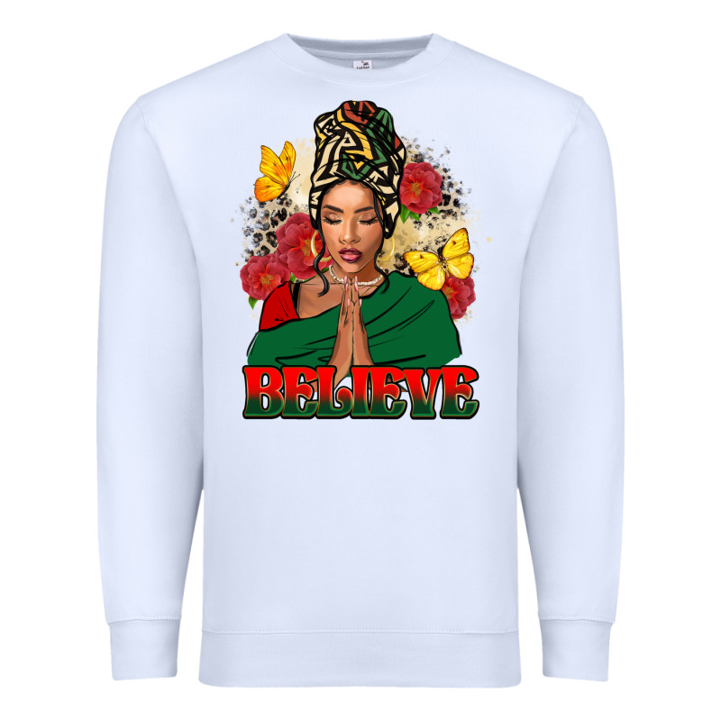 Believe Black Woman Premium Sweatshirt by FaDigitalArtStudio | Teevron