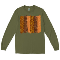 Army Green Western Wood Glitter Vintage Pattern Long Sleeve Tee - Bettercallsaul