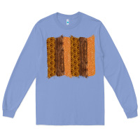 Colony Blue Western Wood Glitter Vintage Pattern Long Sleeve Tee - Bettercallsaul