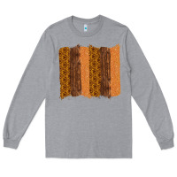 Heather Grey Western Wood Glitter Vintage Pattern Long Sleeve Tee - Bettercallsaul
