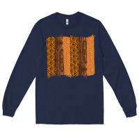 Navy Western Wood Glitter Vintage Pattern Long Sleeve Tee - Bettercallsaul