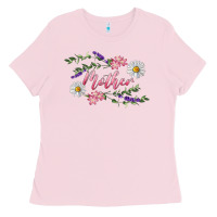 Bubblegum Pink Floral Daisy Mother Ladies Tee - RanaPortraitStore